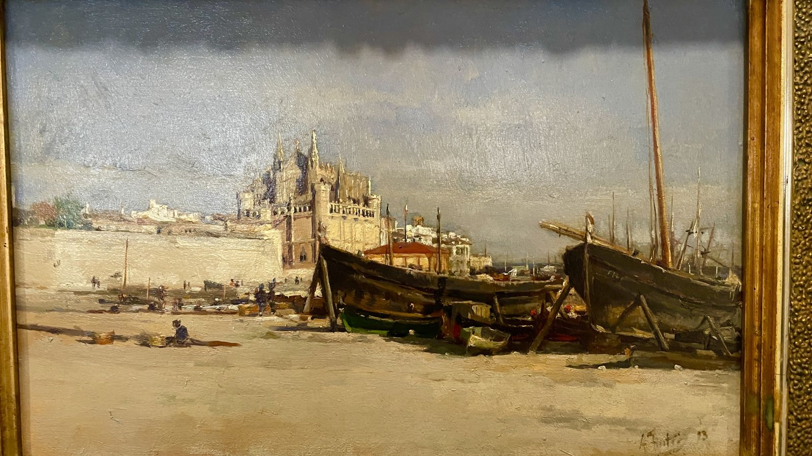 Klassisch gerahmtes Gemälde im Museo de Mallorca Historisches Gemälde mit klassischem Rahmen im Museo de Mallorca